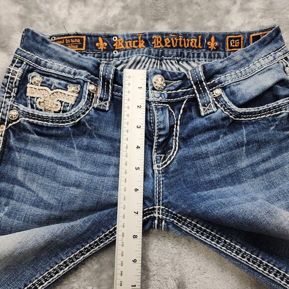 Rock Revival Jeans Womens 26 Blue Low Rise Betty Cropped Capri Skinny Stretch - Picture 14 of 16